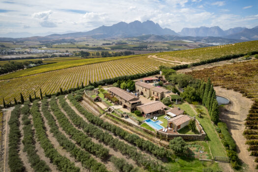 Tuscan-style Villa on a Wine and Olive farm in the Cape Winelands of Stellenbosch, South Africa